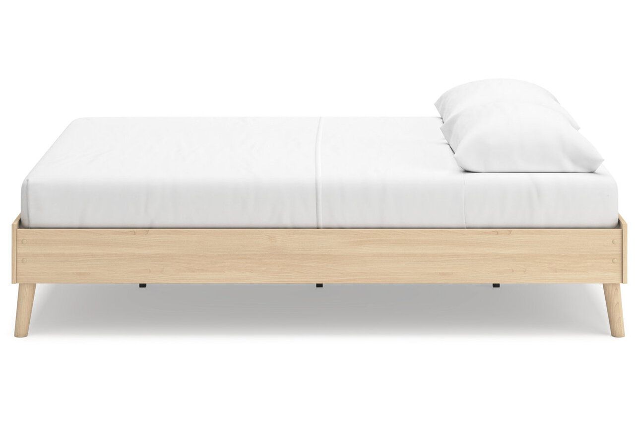 Cabinella Queen Platform Panel Bed In Tan EB2444B2
