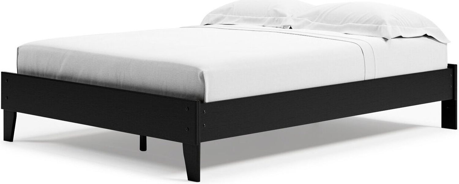 Finch Black Queen Platform Bed EB3392113