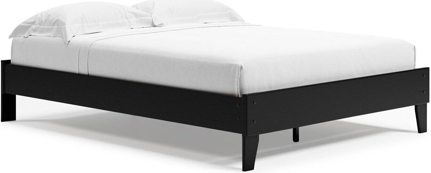 Finch Black Queen Platform Bed EB3392113
