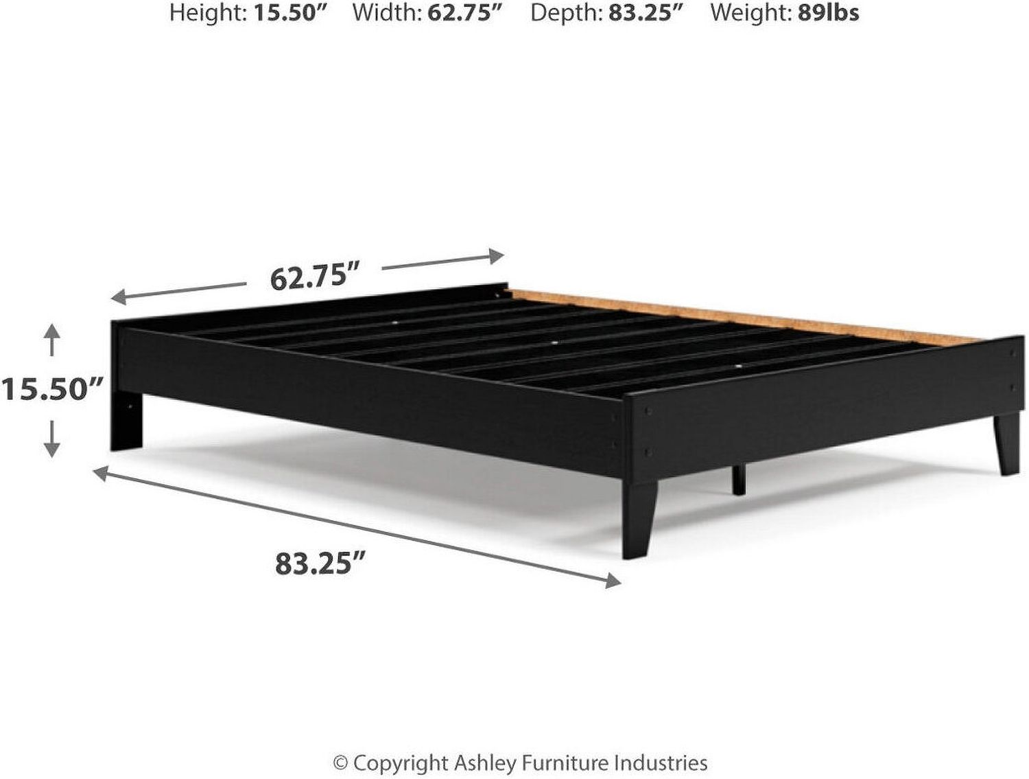 Finch Black Queen Platform Bed EB3392113