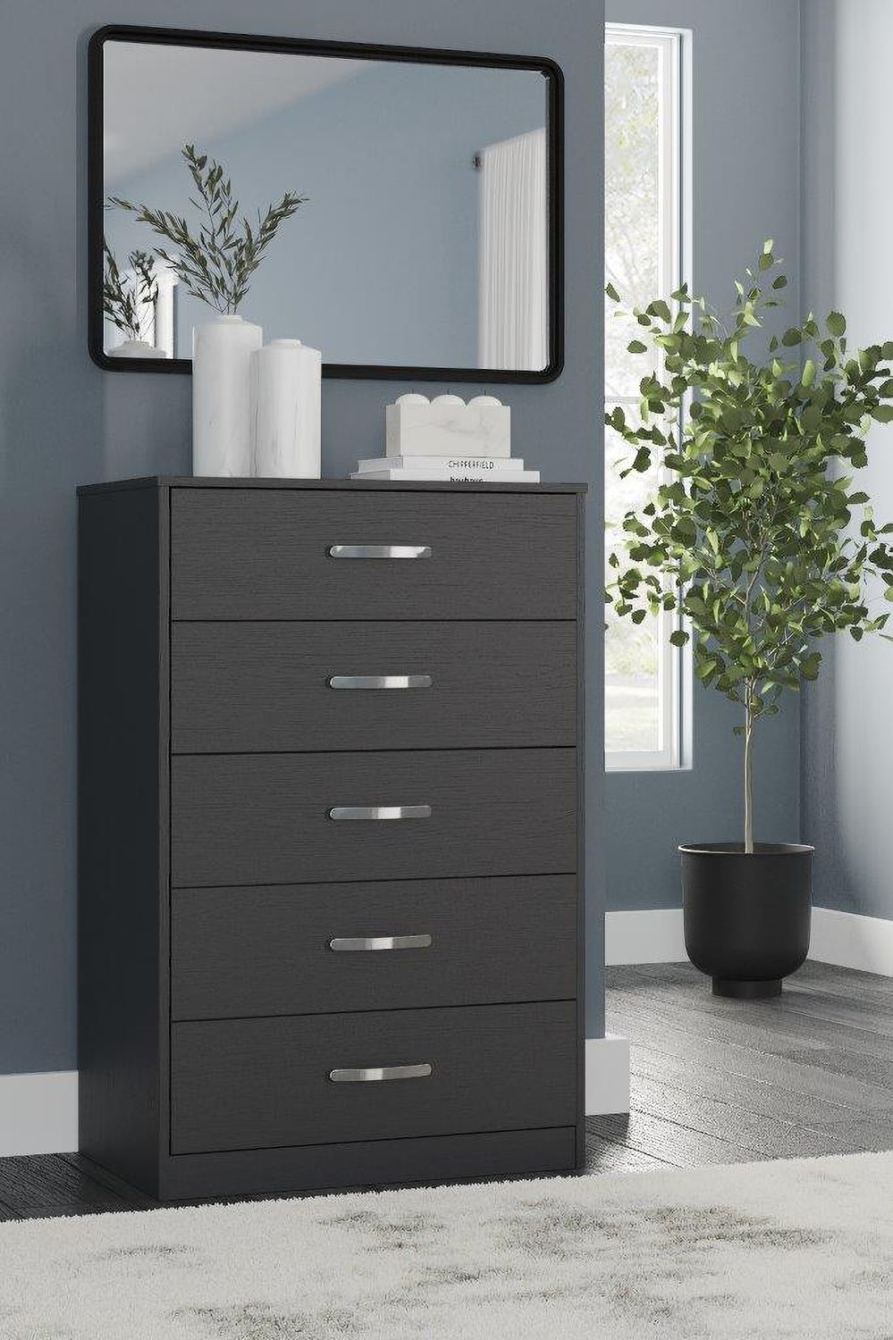 Finch Black Five Drawer Chest EB3392245