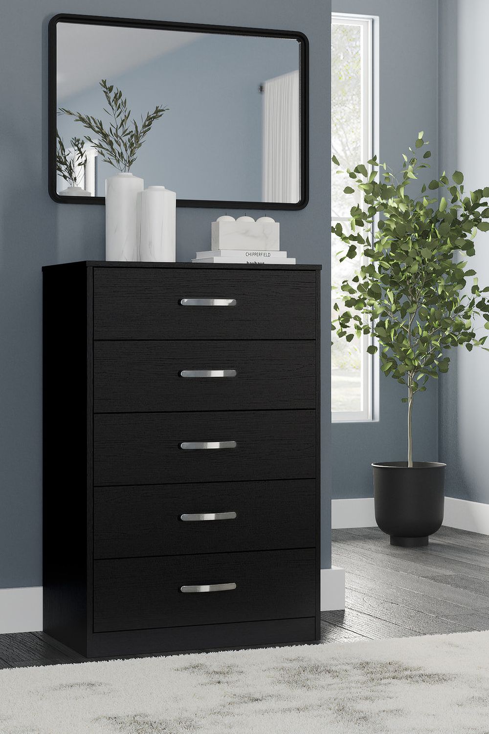 Finch Black Five Drawer Chest EB3392245