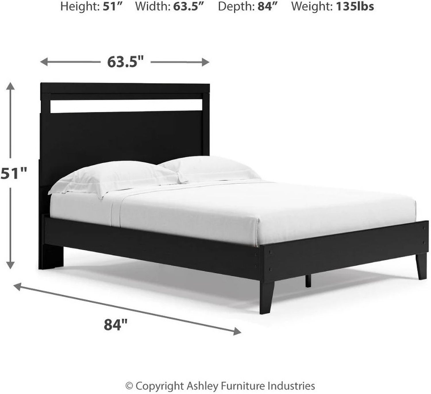 Finch Black Queen Platform Bed EB3392B2