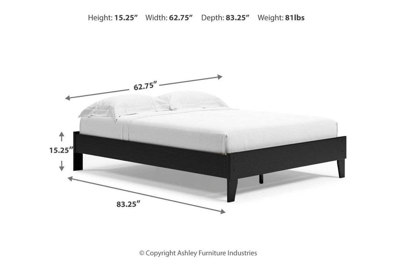 Finch Black Queen Platform Bed EB3392B2