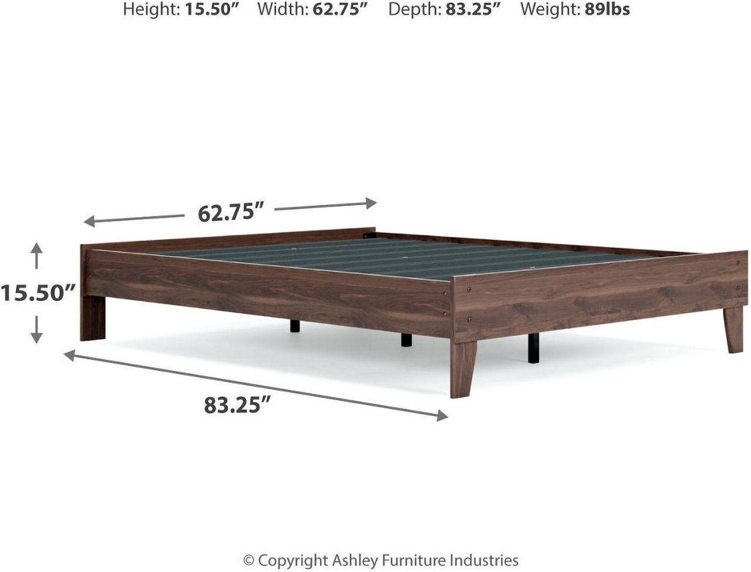 Calverson Mocha Queen Platform Bed without Headboard EB3660113