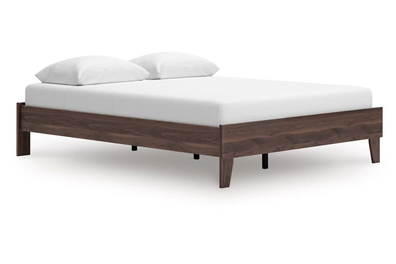 Calverson Mocha Queen Platform Bed without Headboard EB3660113