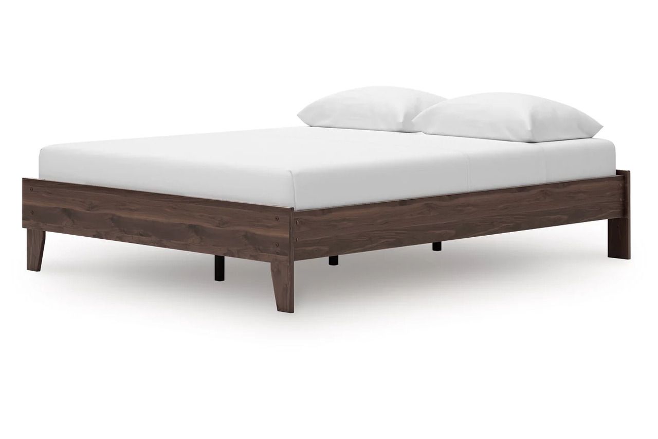 Calverson Mocha Queen Platform Bed without Headboard EB3660113