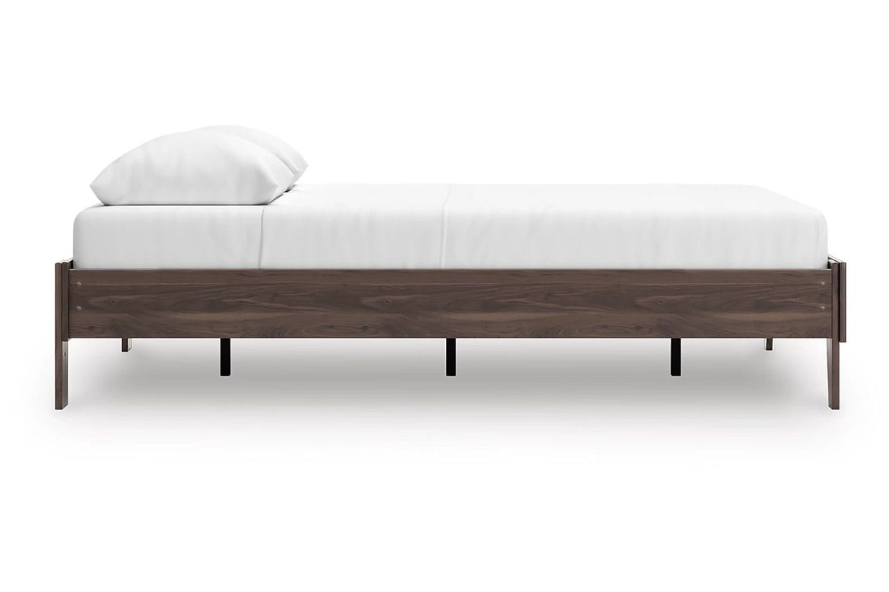 Calverson Mocha Queen Platform Bed without Headboard EB3660113