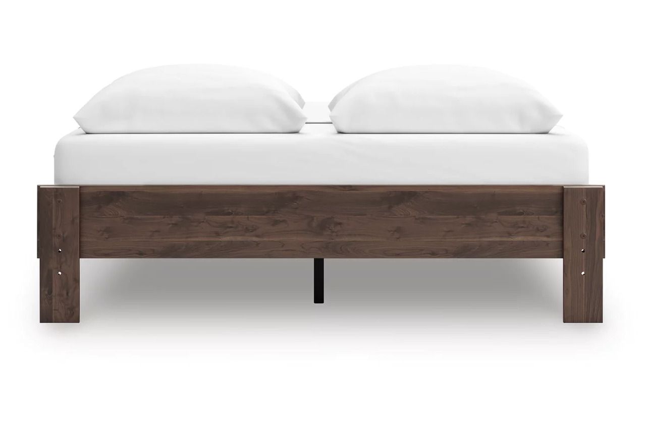 Calverson Mocha Queen Platform Bed without Headboard EB3660113