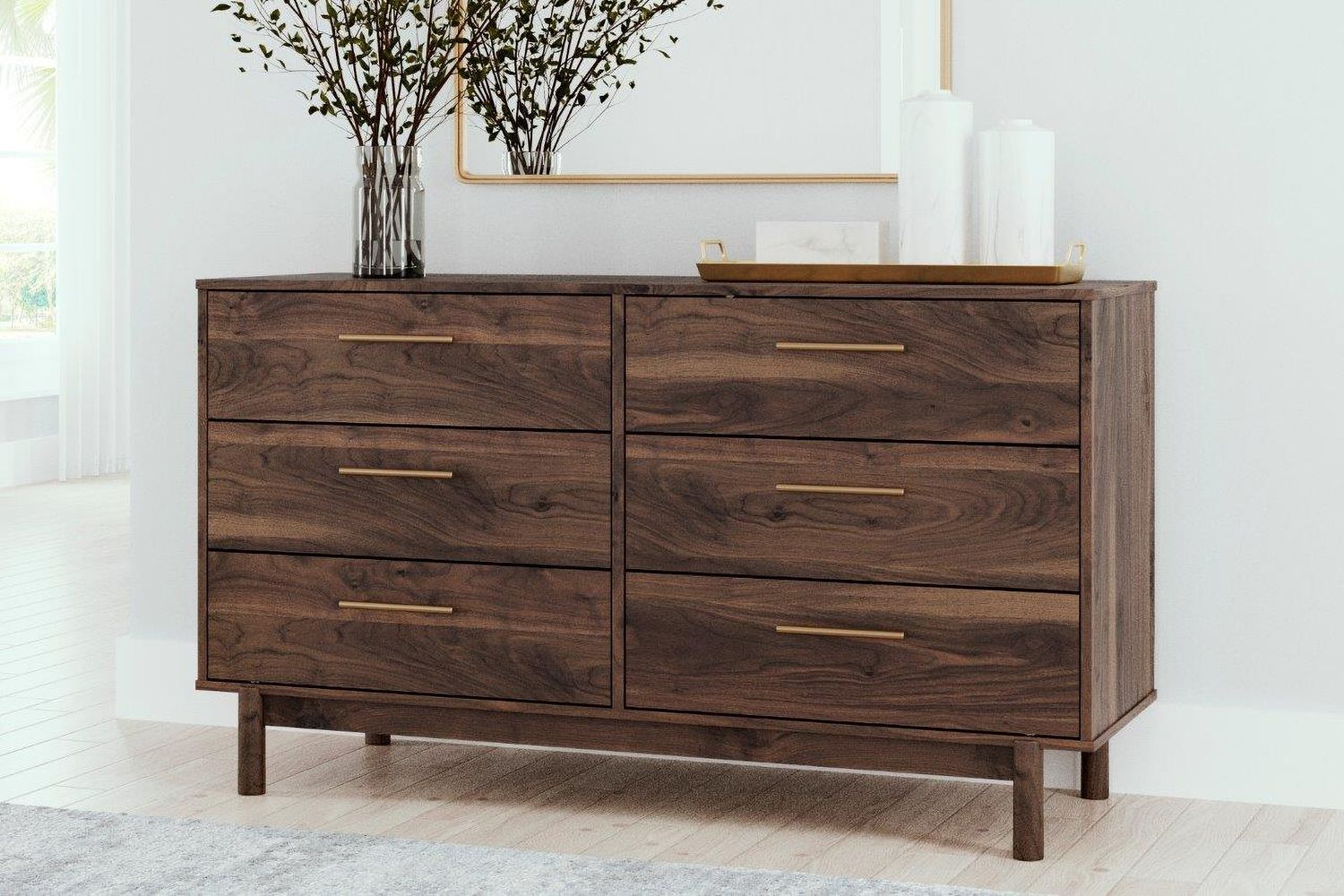 Calverson Mocha Six Drawer Dresser EB3660231