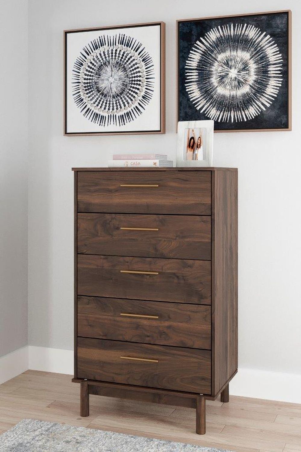 Calverson Mocha Five Drawer Chest EB3660245