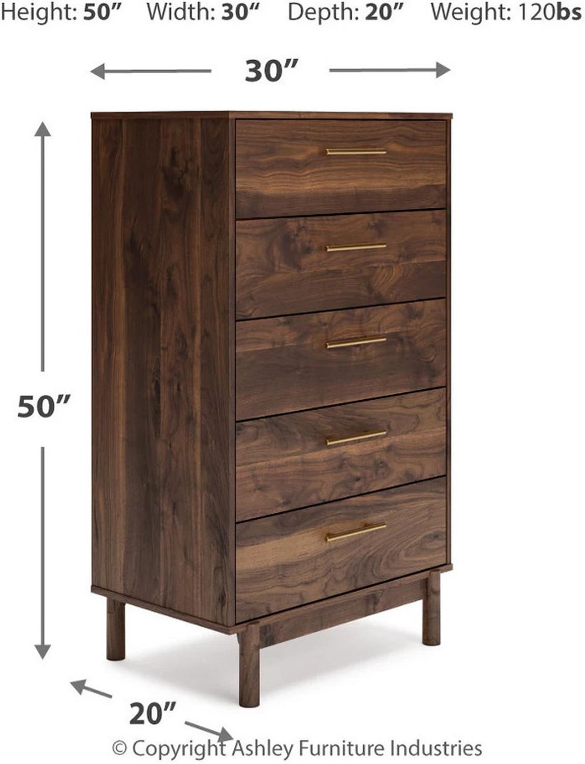 Calverson Mocha Five Drawer Chest EB3660245