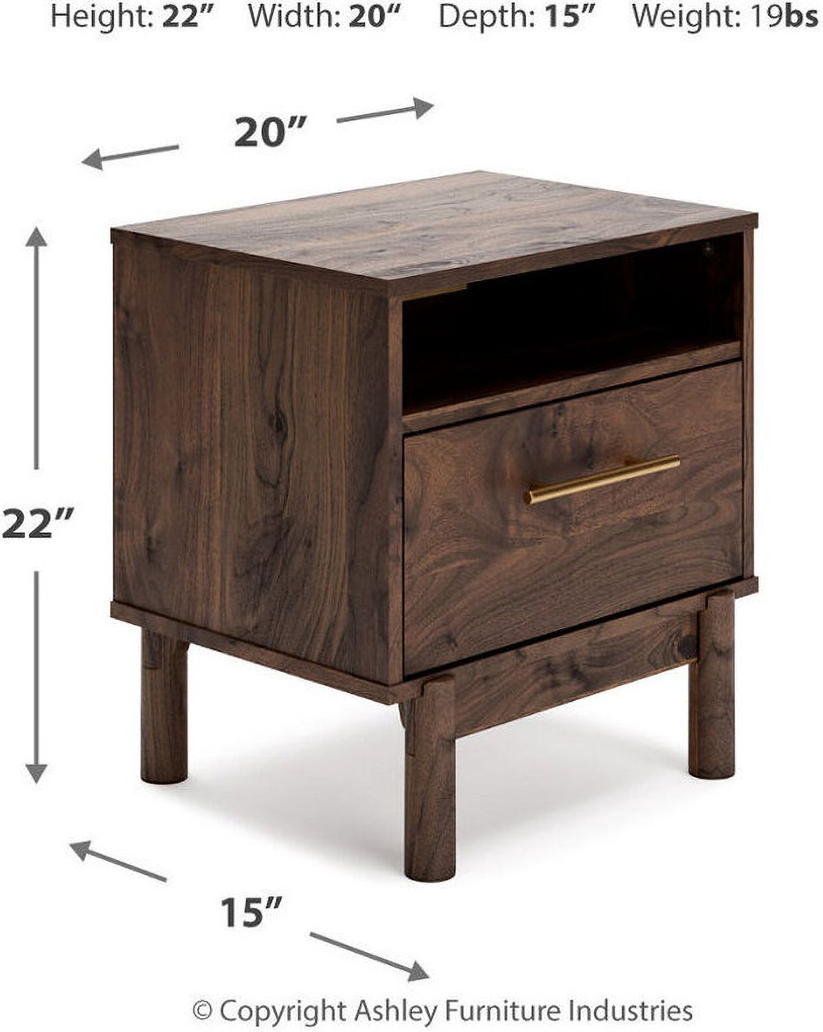 Calverson Mocha Nightstand EB3660291