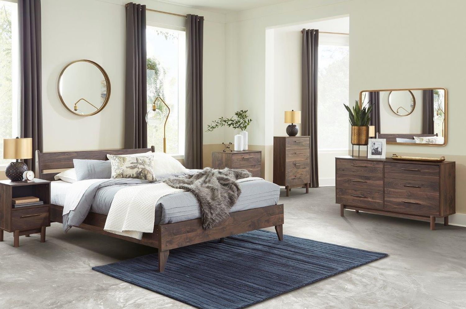 Calverson Mocha Queen Platform Bed EB3660B1