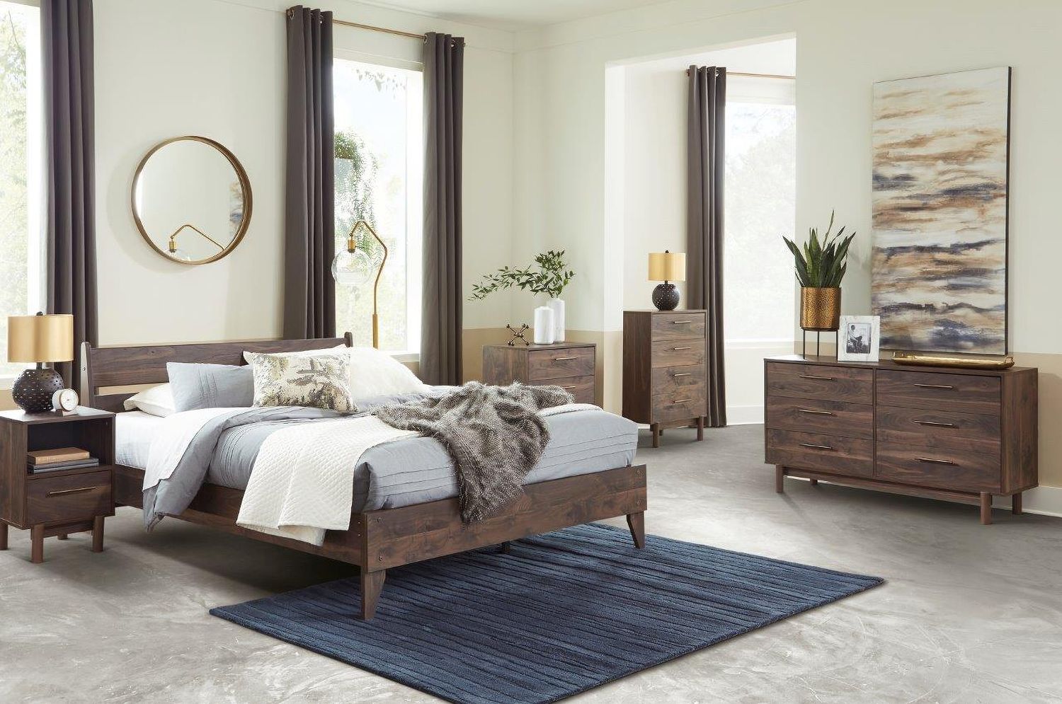 Calverson Mocha Queen Platform Bed EB3660B1
