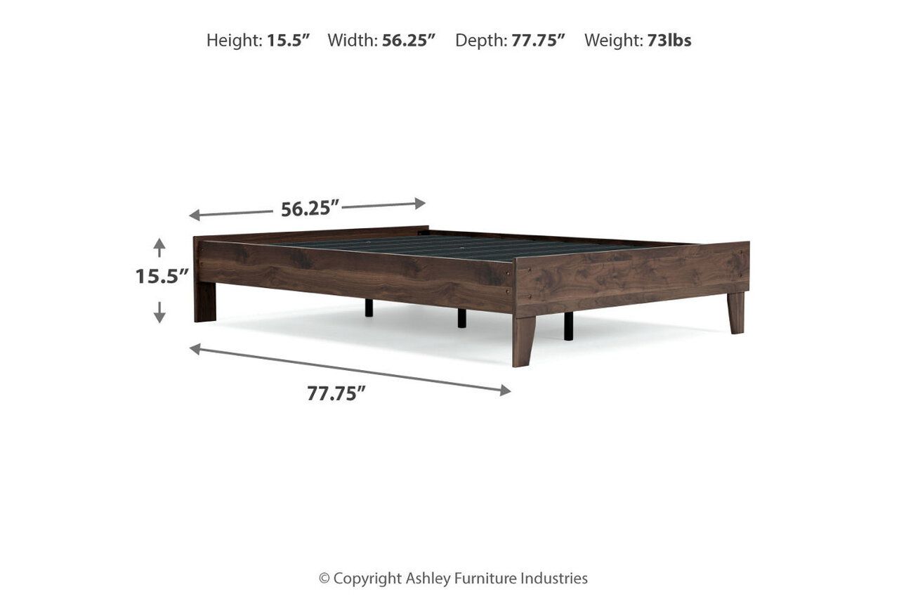 Calverson Mocha Full Platform Bed EB3660B2