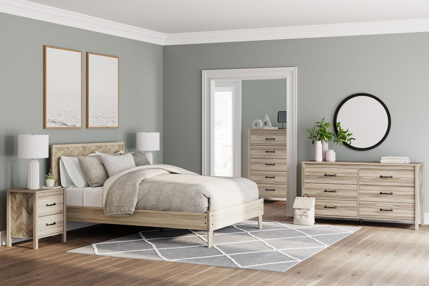 Battelle Tan Five Drawer Chest EB3929245