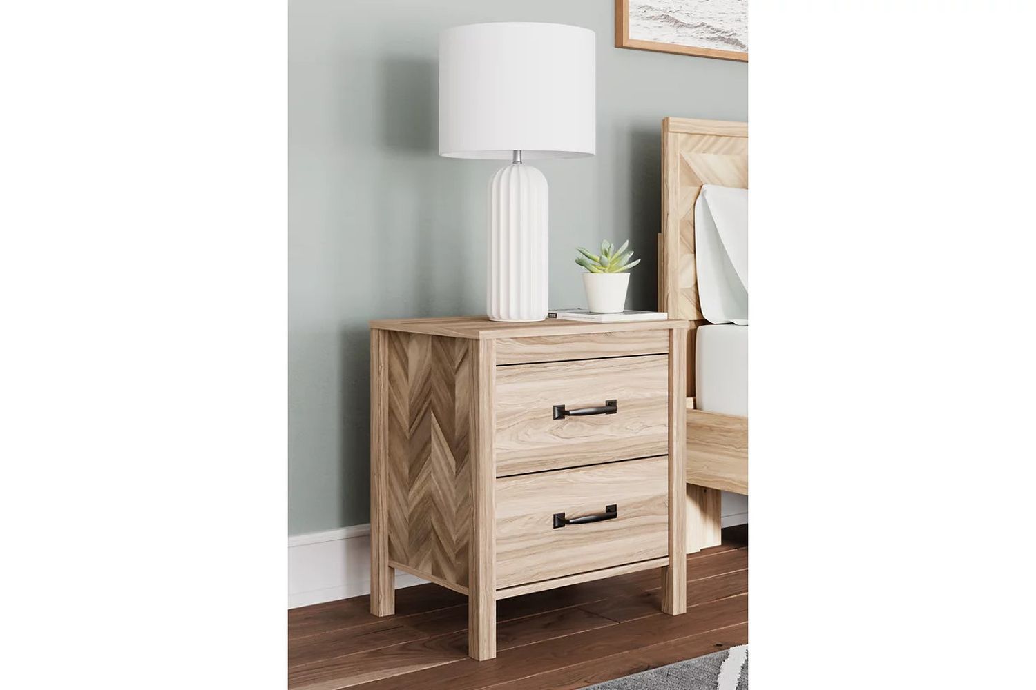 Battelle Tan Two Drawer Night Stand EB3929292
