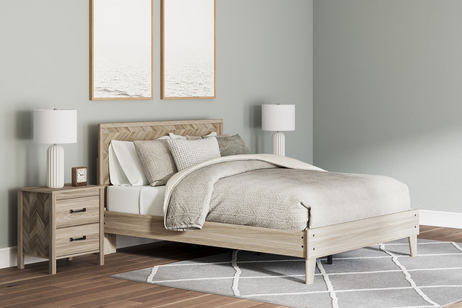 Battelle Tan Two Drawer Night Stand EB3929292