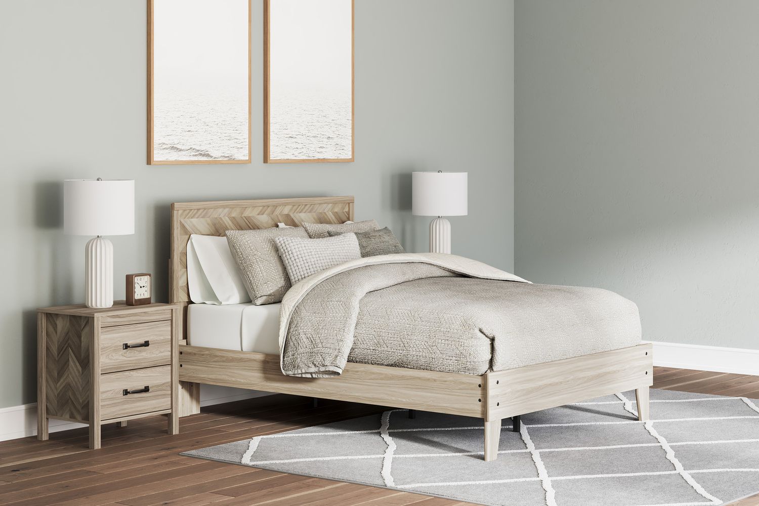 Battelle Tan Two Drawer Night Stand EB3929292