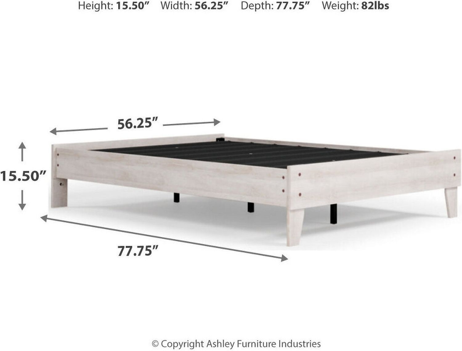 Shawburn Whitewash Full Platform Bed EB4121112