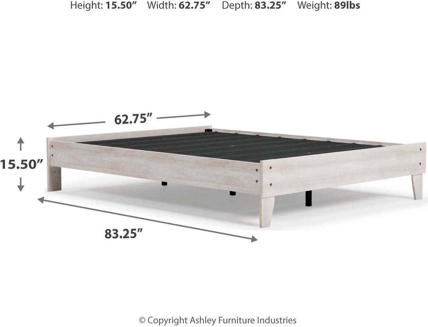 Shawburn Whitewash Queen Platform Bed EB4121113