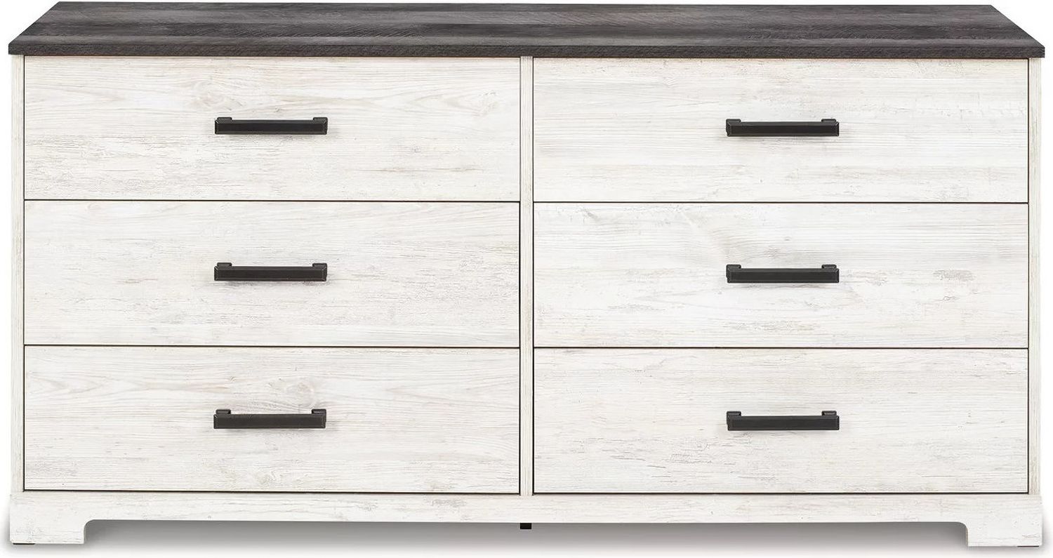 Shawburn Dresser In White Wash/Charcoal Gray EB4121131