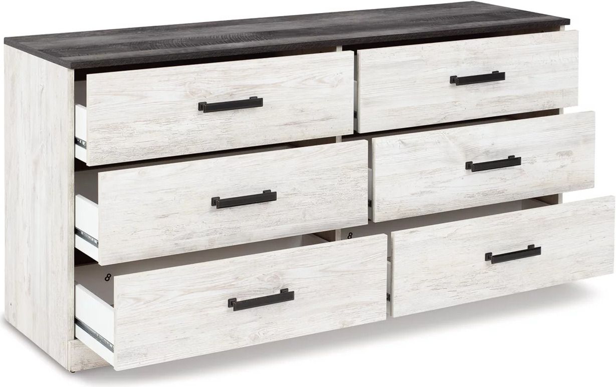 Shawburn Dresser In White Wash/Charcoal Gray EB4121131