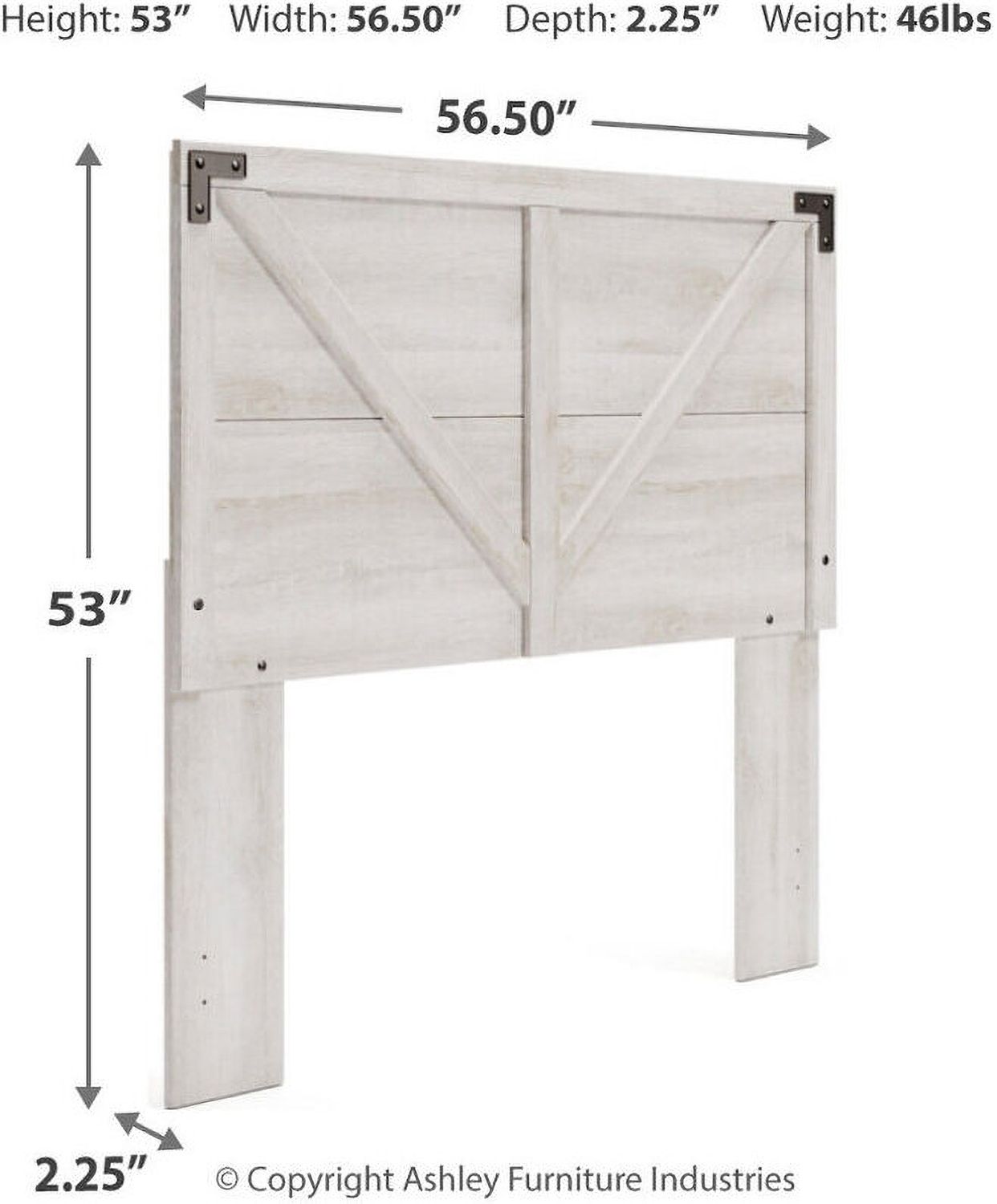 Shawburn Whitewash Full Crossbuck Panel Headboard Only EB4121156