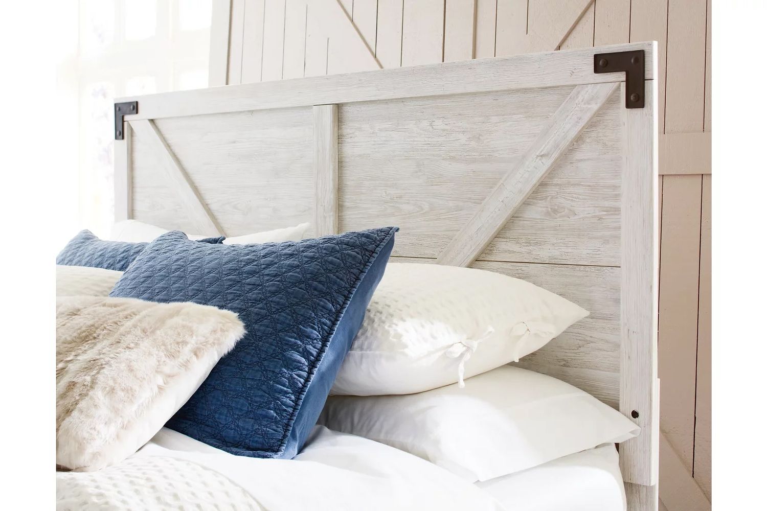 Shawburn Whitewash Full Crossbuck Panel Headboard Only EB4121156
