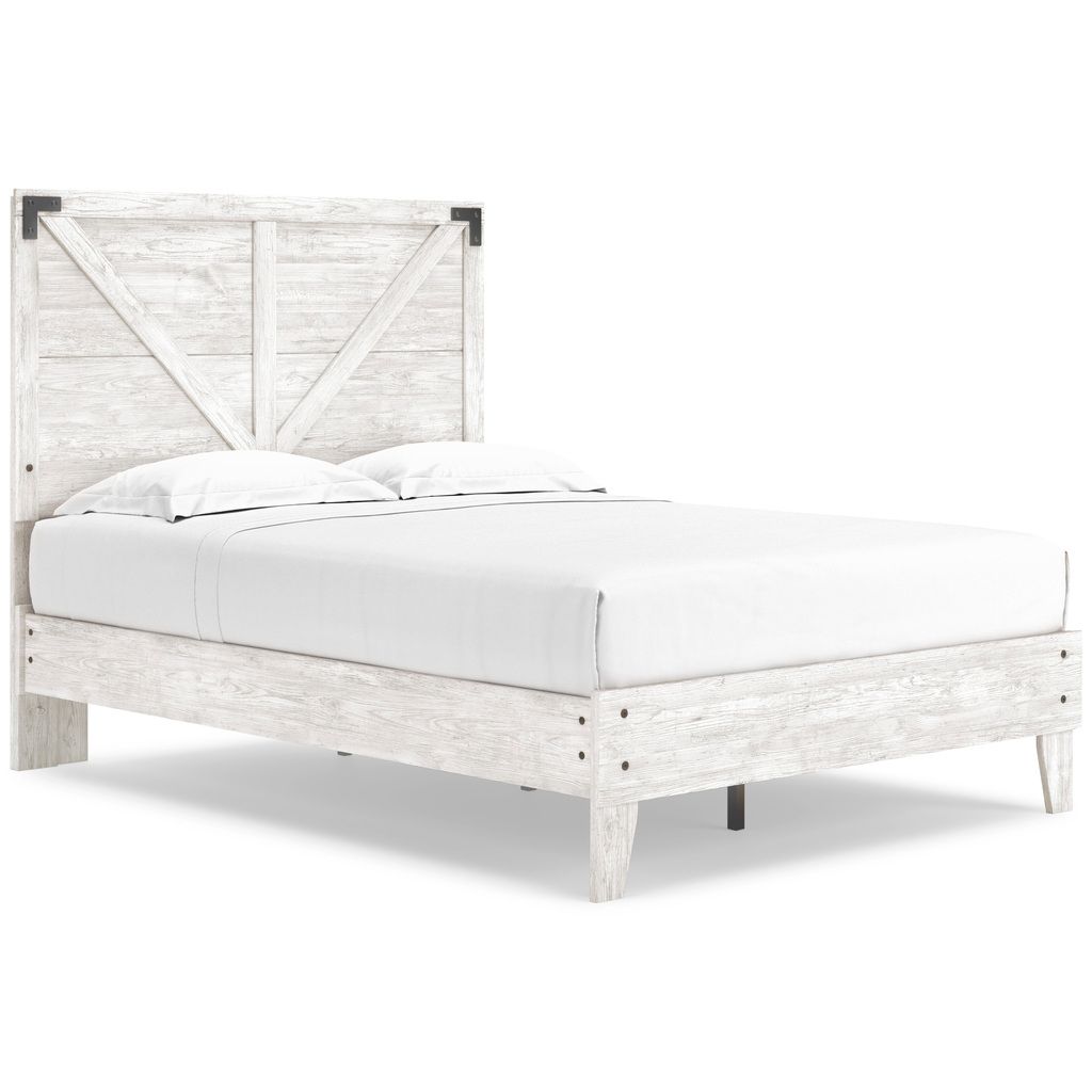 Shawburn Whitewash Full Crossbuck Panel Headboard Only EB4121156