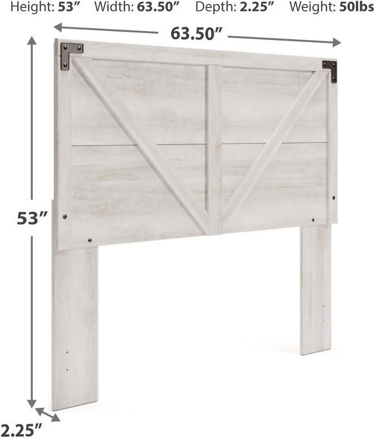 Shawburn White Wash Queen Crossbuck Panel Headboard Only EB4121157