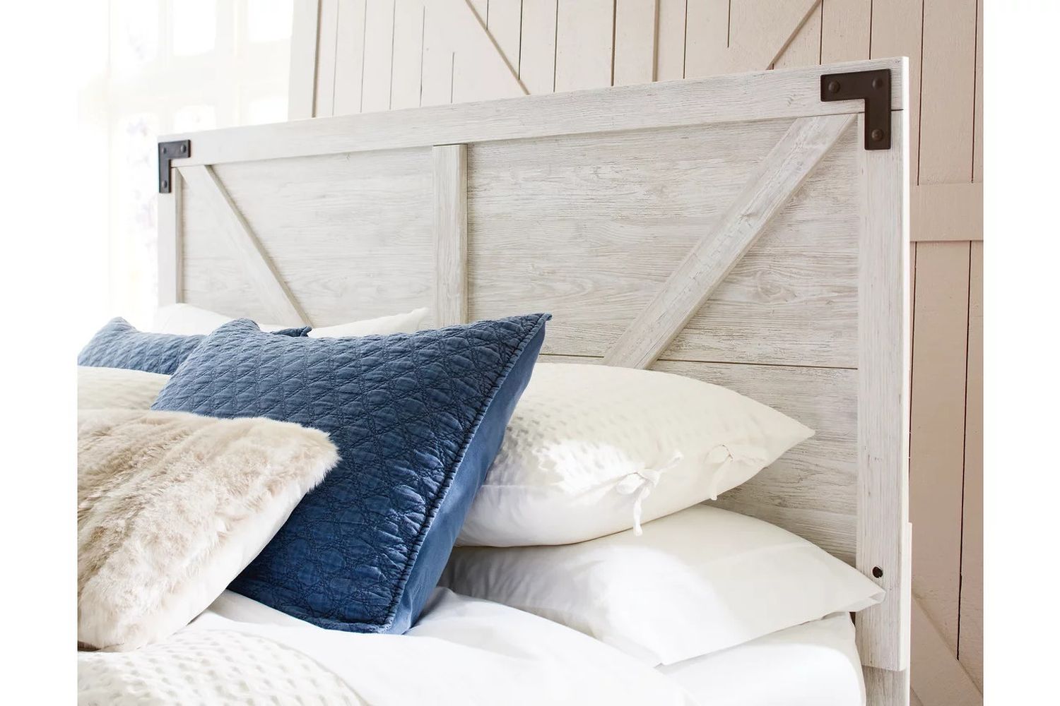 Shawburn White Wash Queen Crossbuck Panel Headboard Only EB4121157