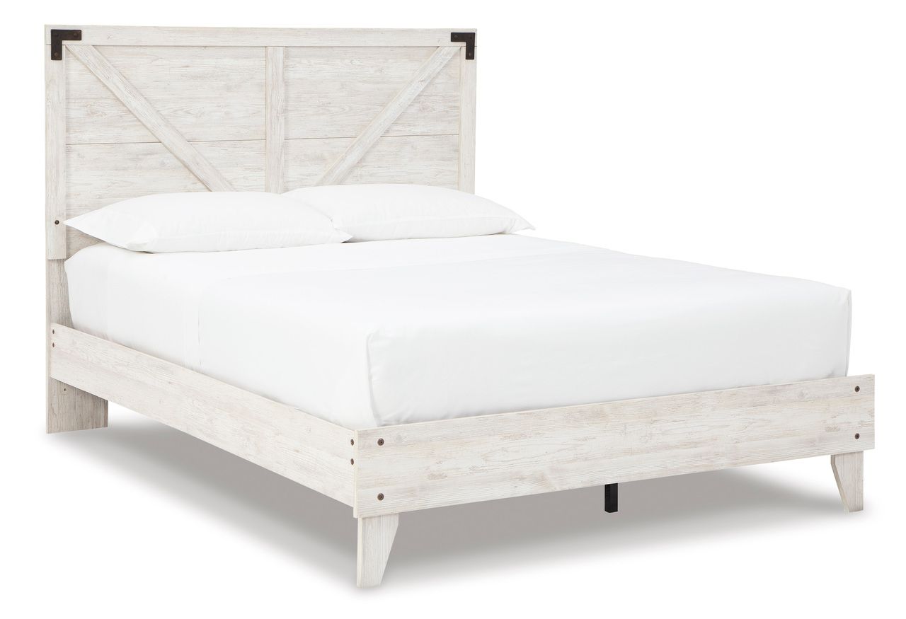 Shawburn White Wash Queen Crossbuck Panel Headboard Only EB4121157