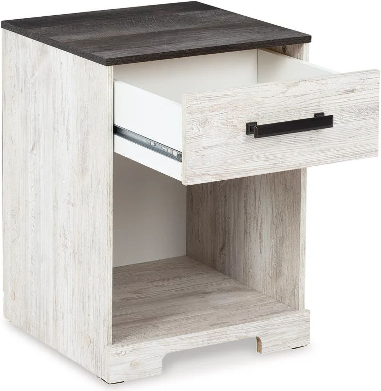 Shawburn Nightstand In White Wash And Charcoal Gray EB4121191