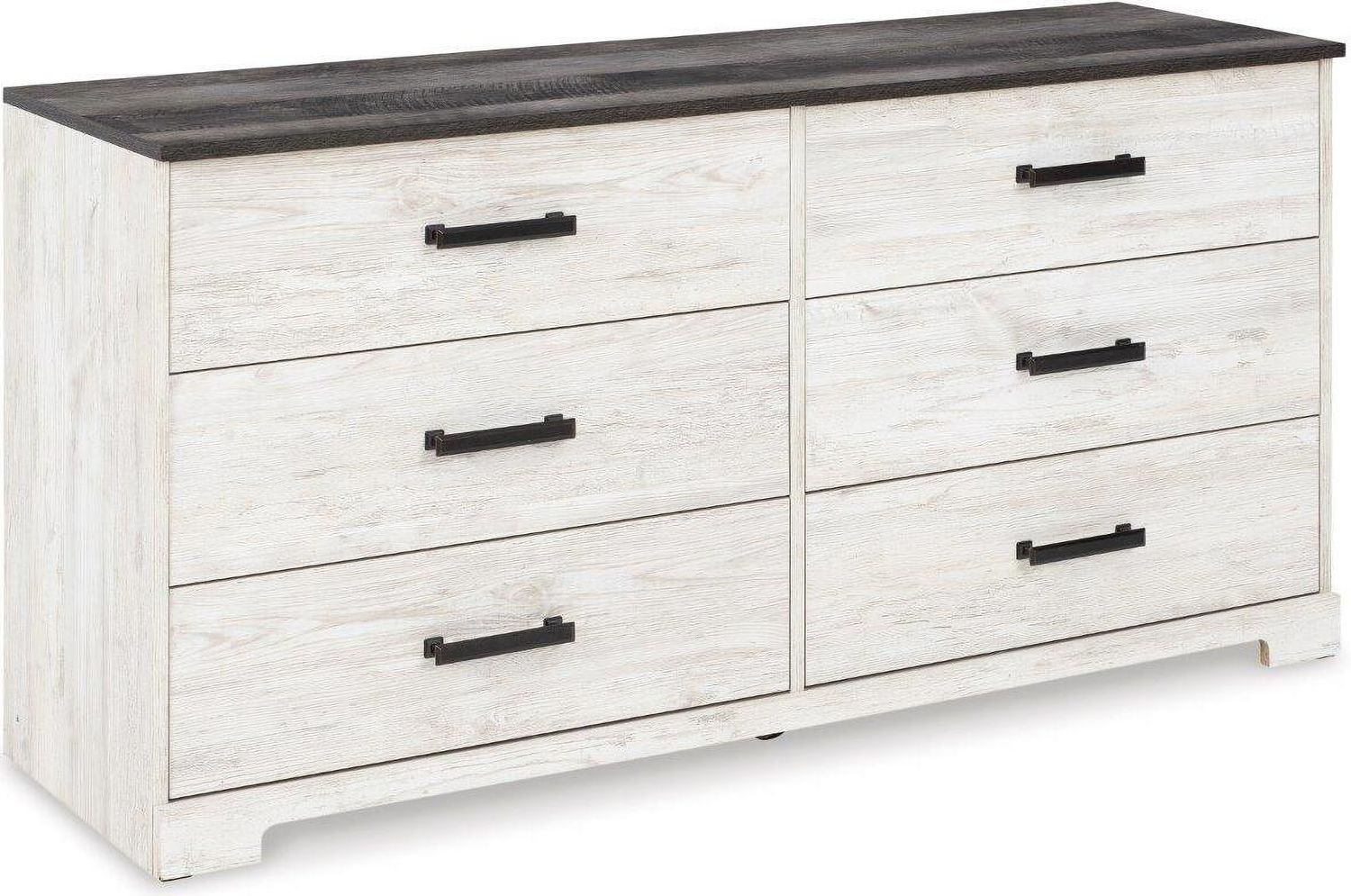Shawburn Whitewash/Charcoal Gray Six Drawer Dresser EB4121231