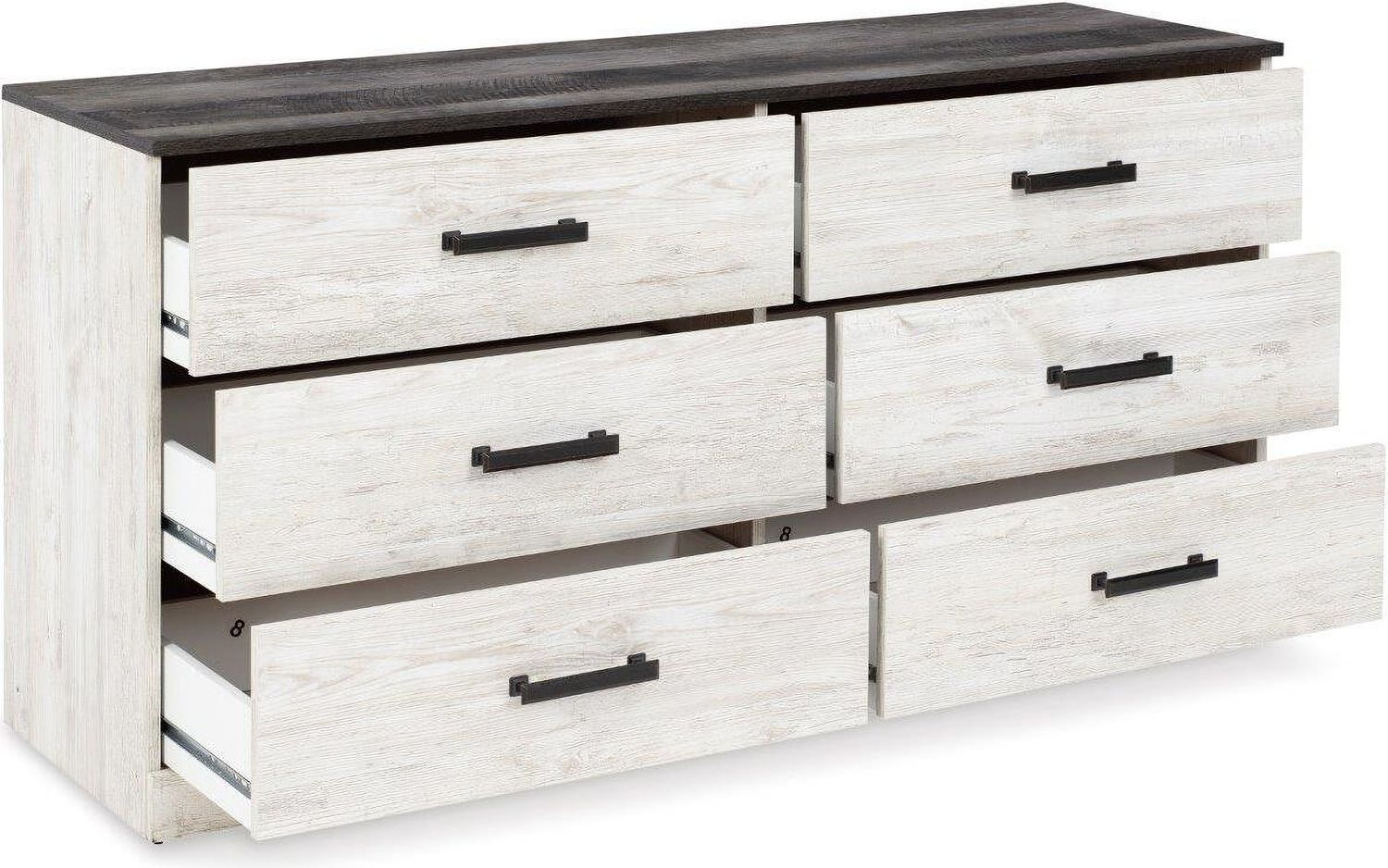 Shawburn Whitewash/Charcoal Gray Six Drawer Dresser EB4121231
