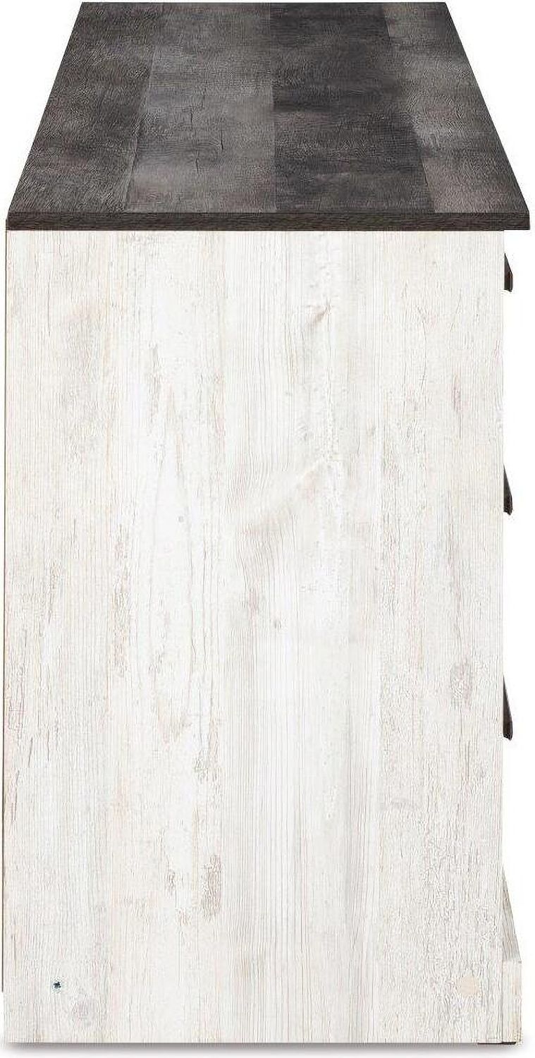 Shawburn Whitewash/Charcoal Gray Six Drawer Dresser EB4121231