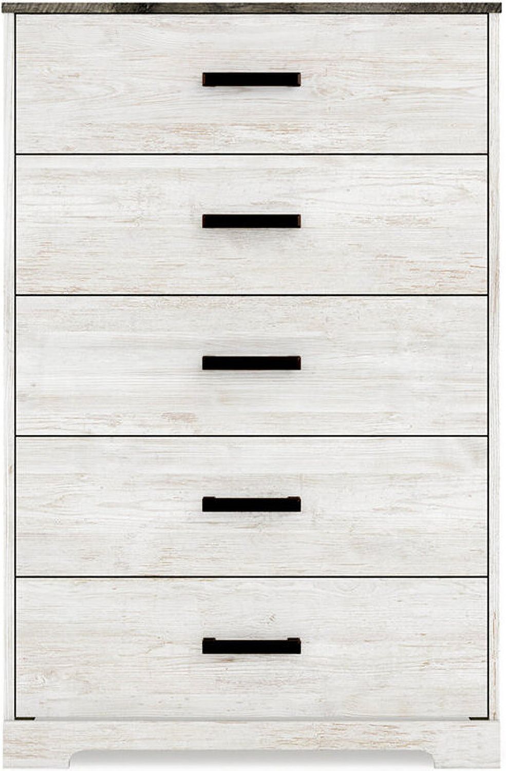 Shawburn Whitewash/Charcoal Gray Five Drawer Chest EB4121245