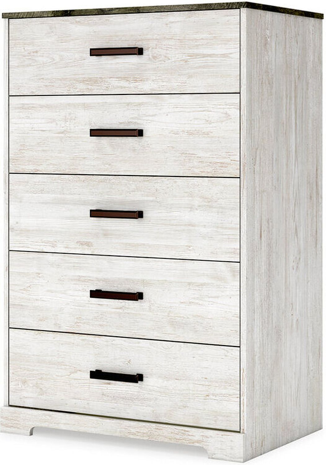 Shawburn Whitewash/Charcoal Gray Five Drawer Chest EB4121245