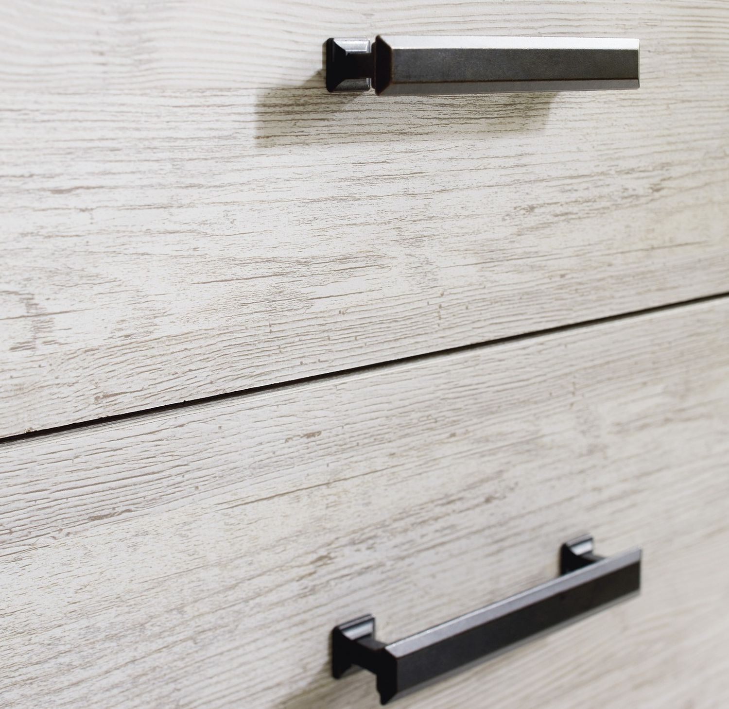 Shawburn Whitewash/Charcoal Gray Five Drawer Chest EB4121245