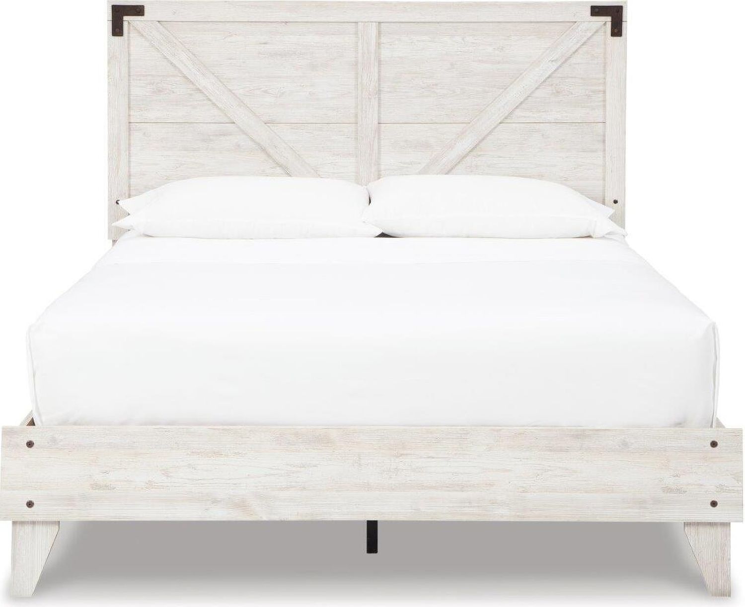 Shawburn White and Dark Charcoal Gray Queen Platform Bed EB4121B1