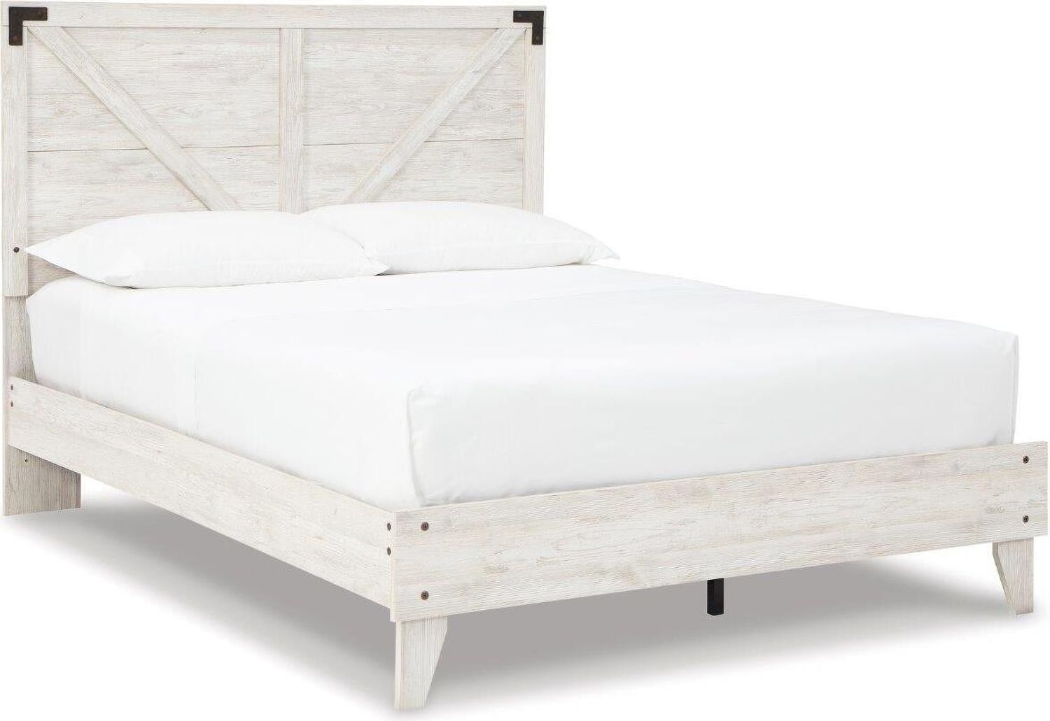 Shawburn White and Dark Charcoal Gray Queen Platform Bed EB4121B1