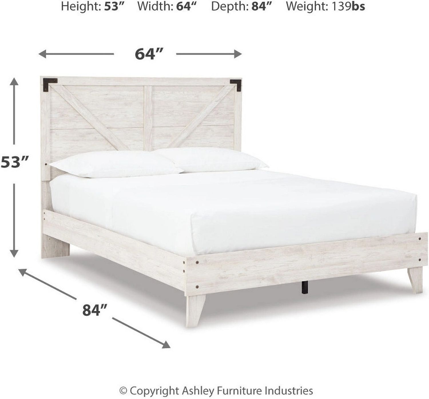 Shawburn White and Dark Charcoal Gray Queen Platform Bed EB4121B1