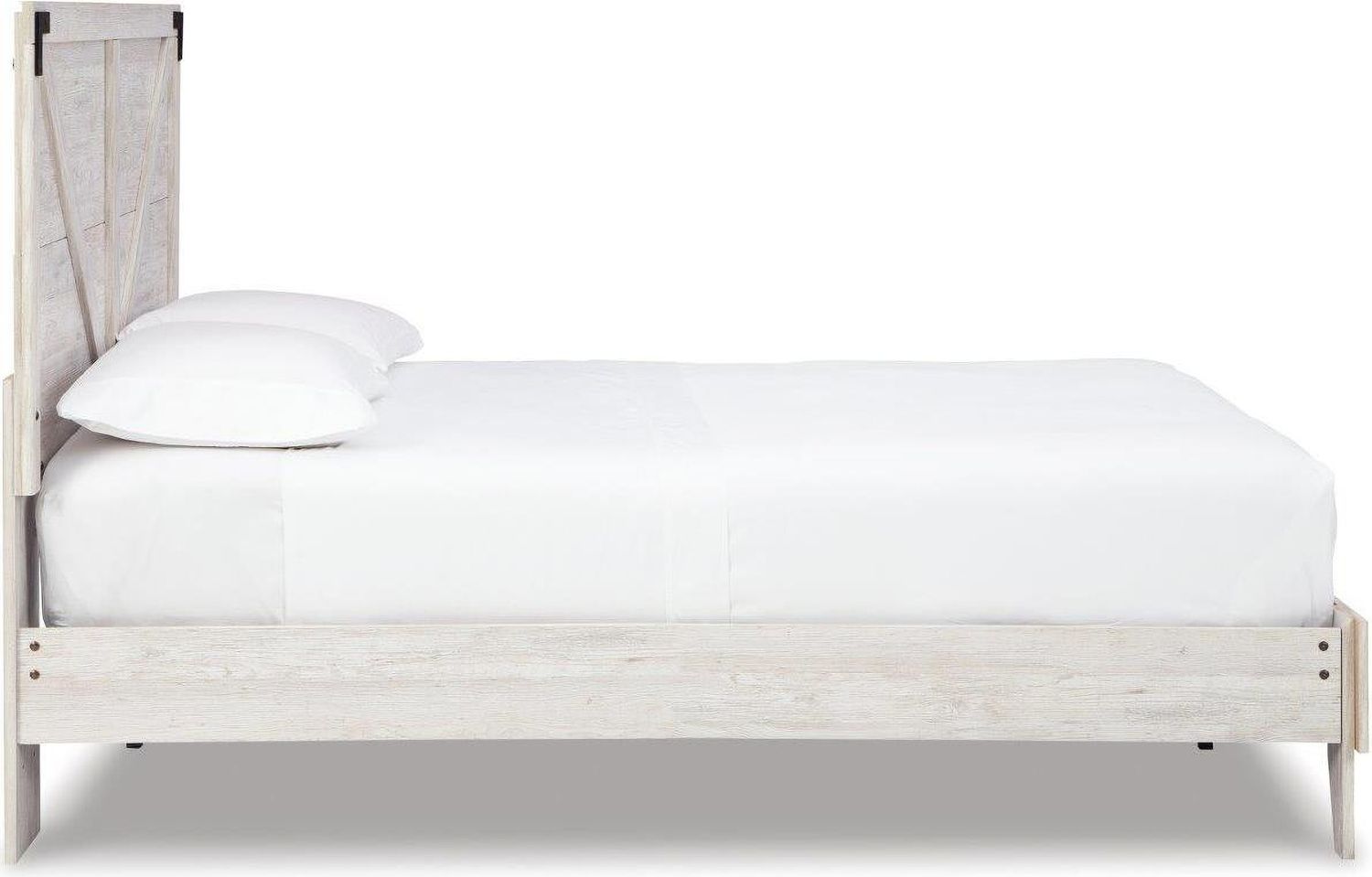 Shawburn White and Dark Charcoal Gray Queen Platform Bed EB4121B1