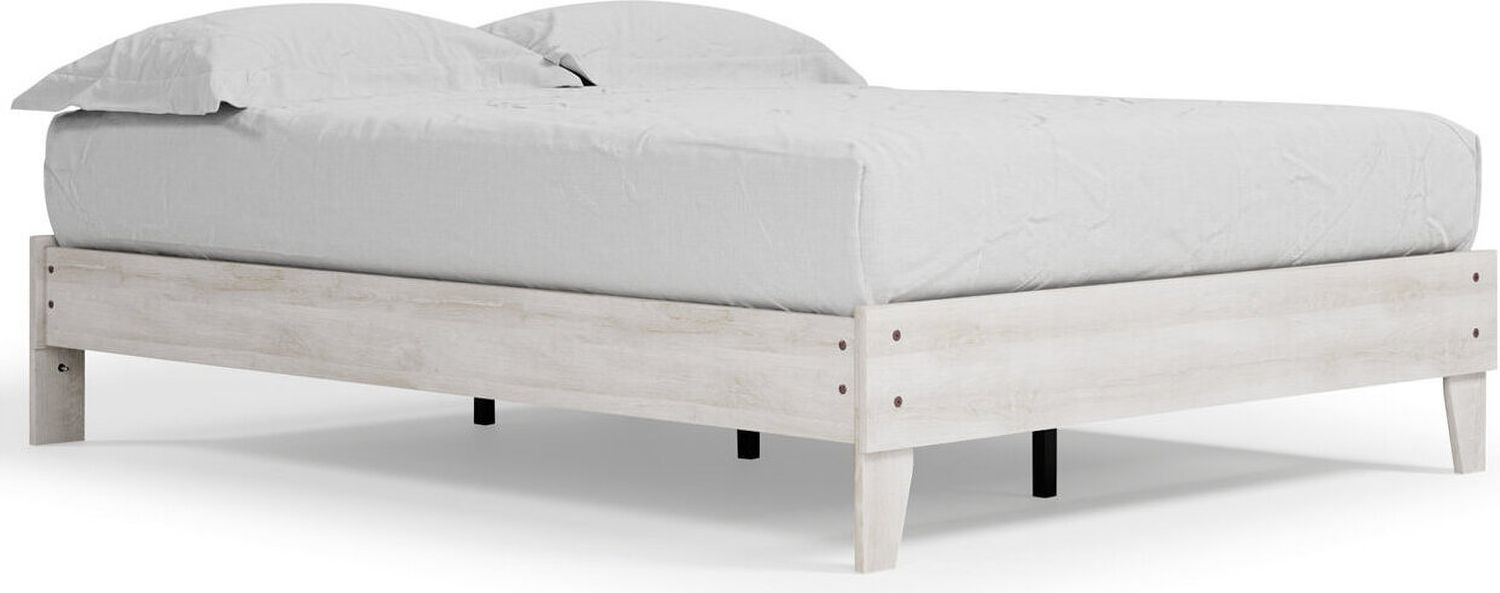 Shawburn White and Dark Charcoal Gray Queen Platform Bed EB4121B1