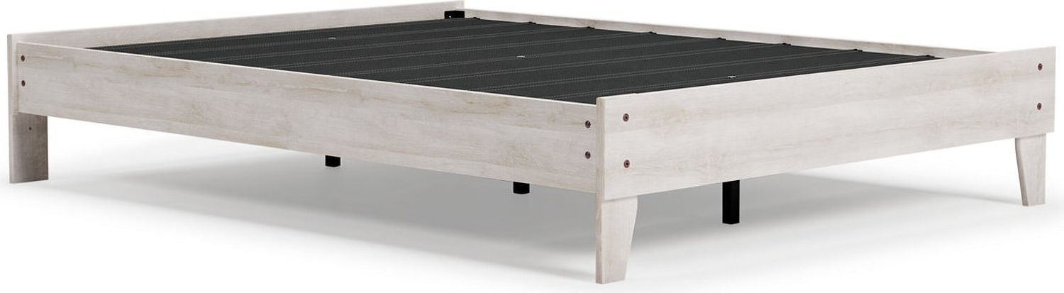 Shawburn White and Dark Charcoal Gray Queen Platform Bed EB4121B1