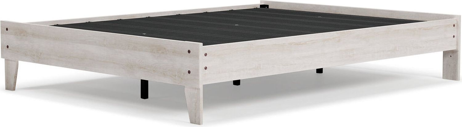 Shawburn White and Dark Charcoal Gray Queen Platform Bed EB4121B1