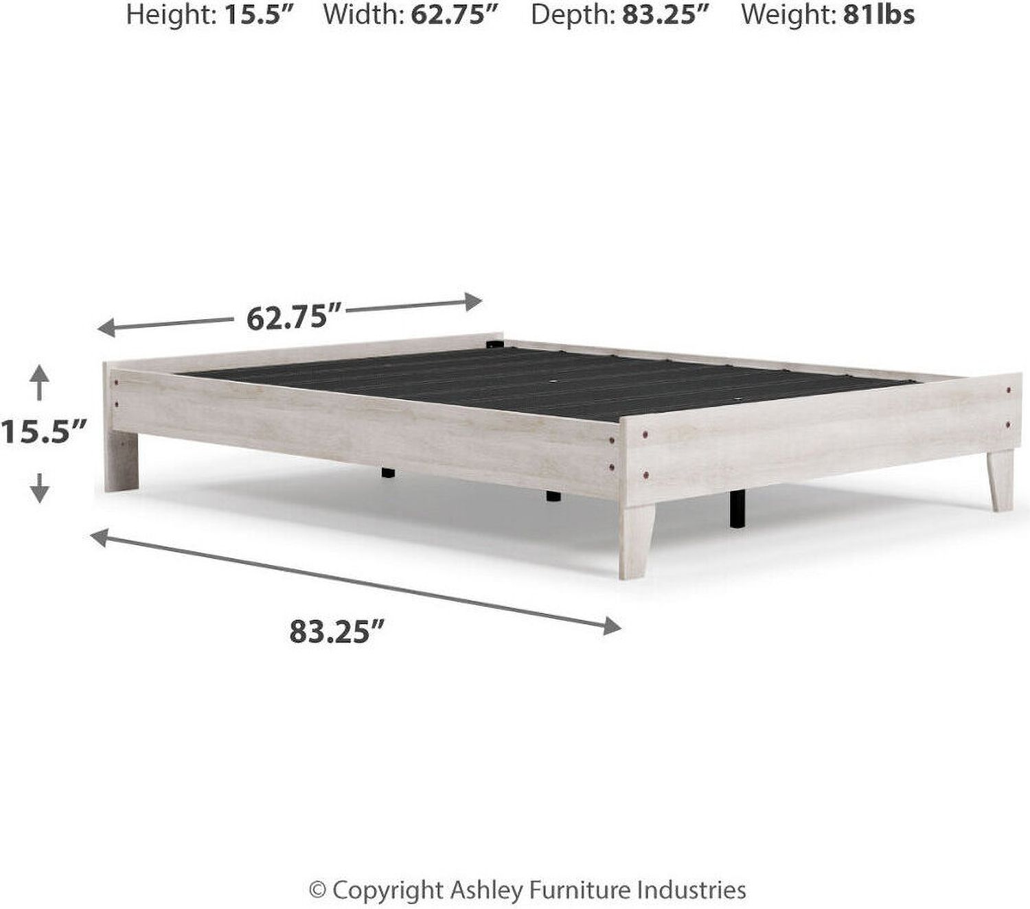 Shawburn White and Dark Charcoal Gray Queen Platform Bed EB4121B1