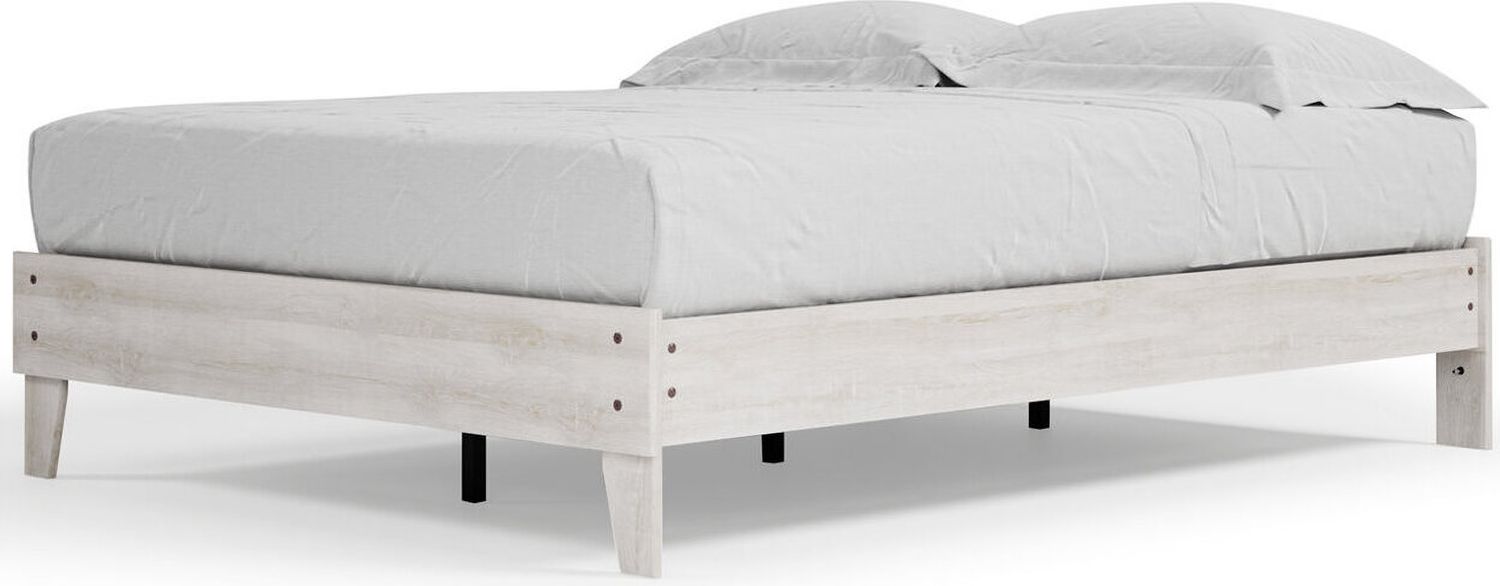 Shawburn White and Dark Charcoal Gray Queen Platform Bed EB4121B1